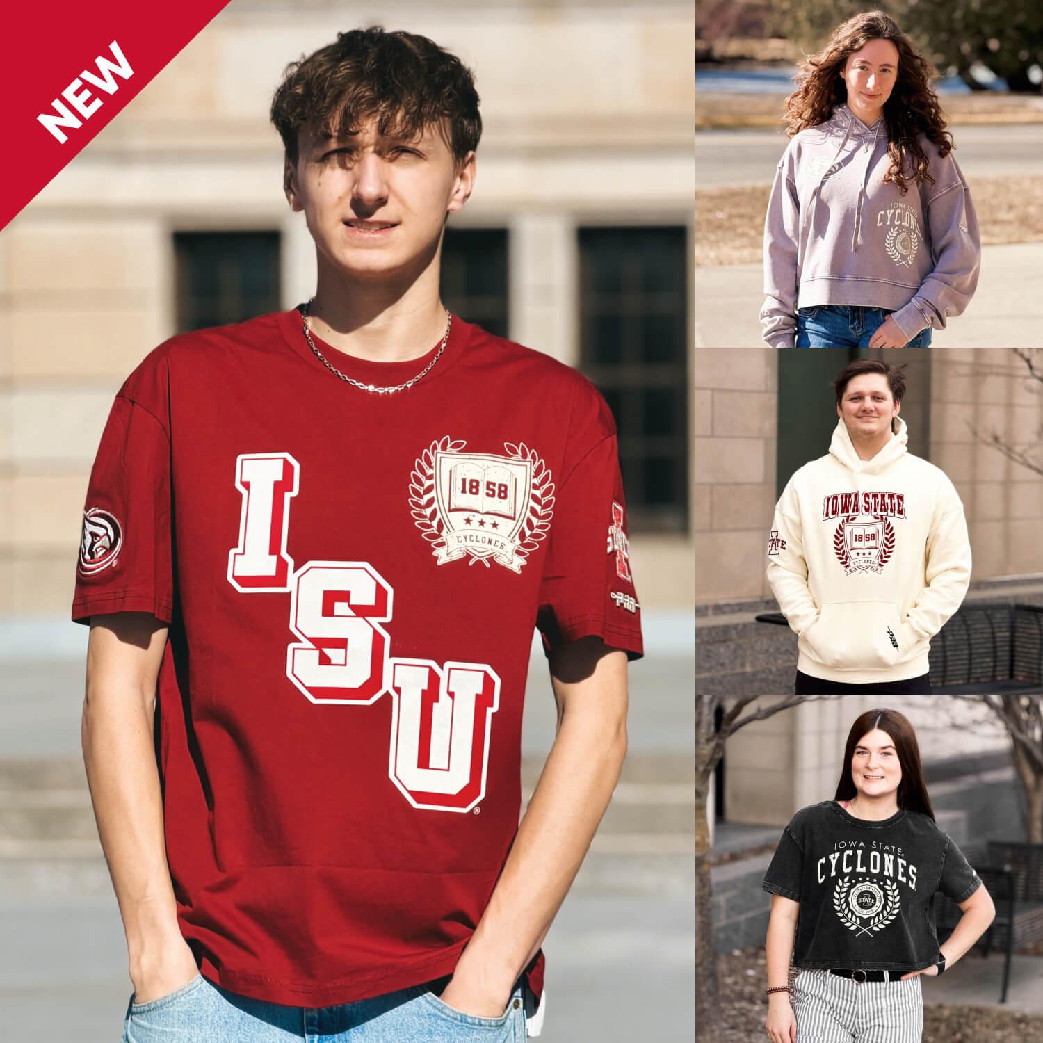 Collage showing Cyclonewearing the Iowa State Pro Standard Collection
